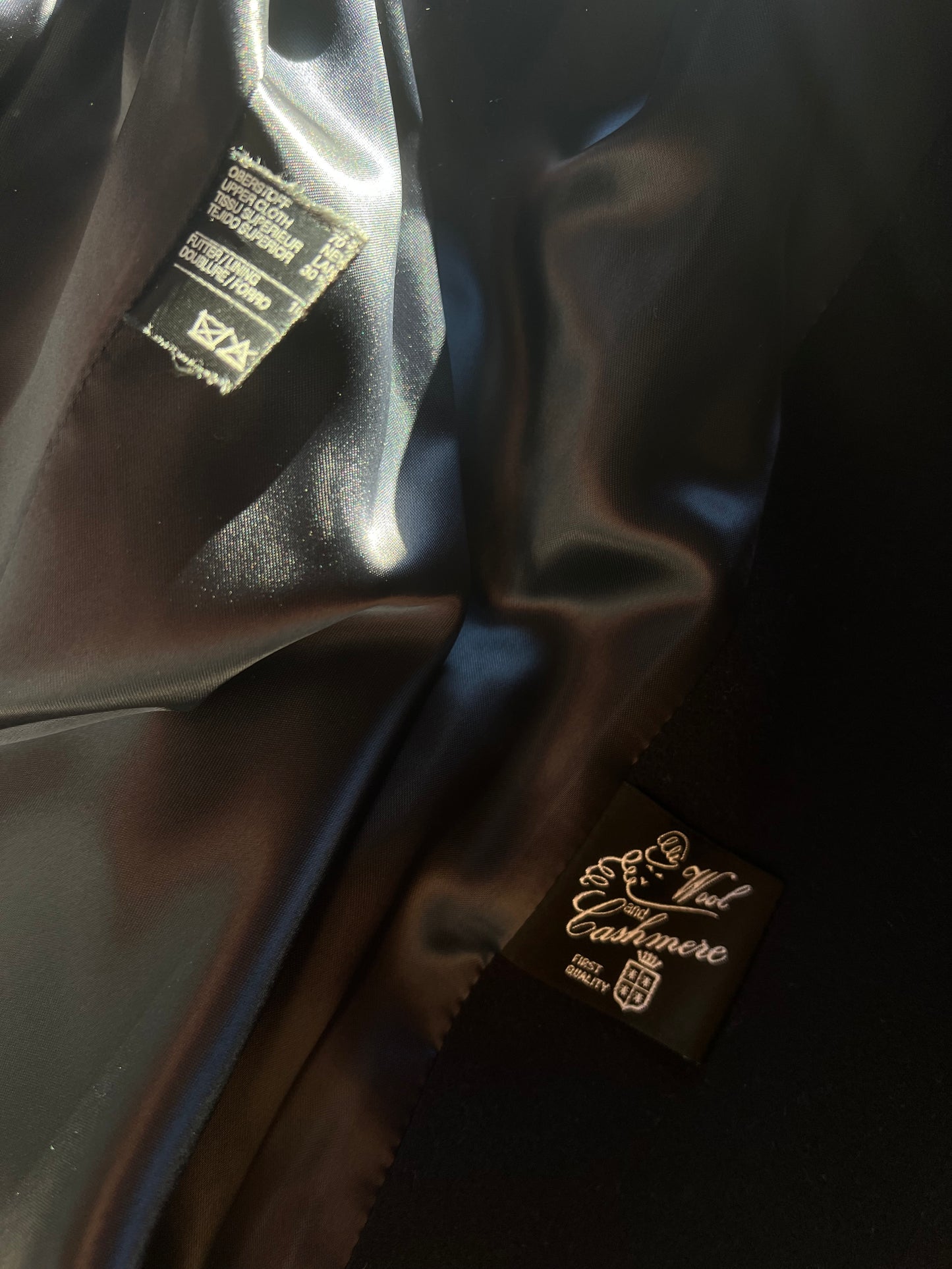 Navy Blue Wool & Cashmere Coat