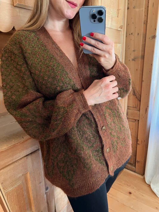Vtg Brown Cardigan