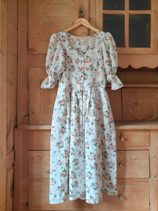 Floral Puff Sleeves Dress