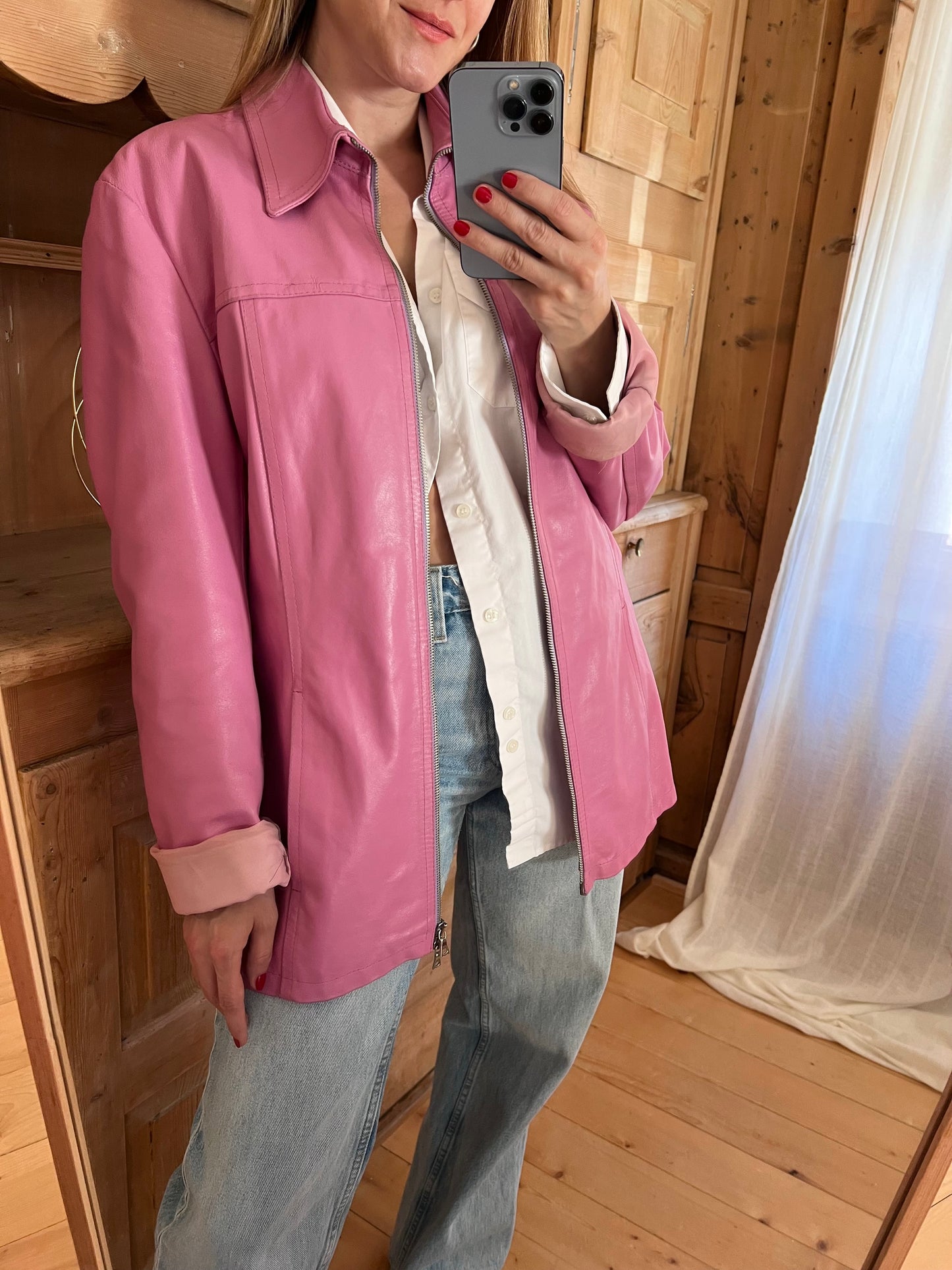 Pink Leather Jacket