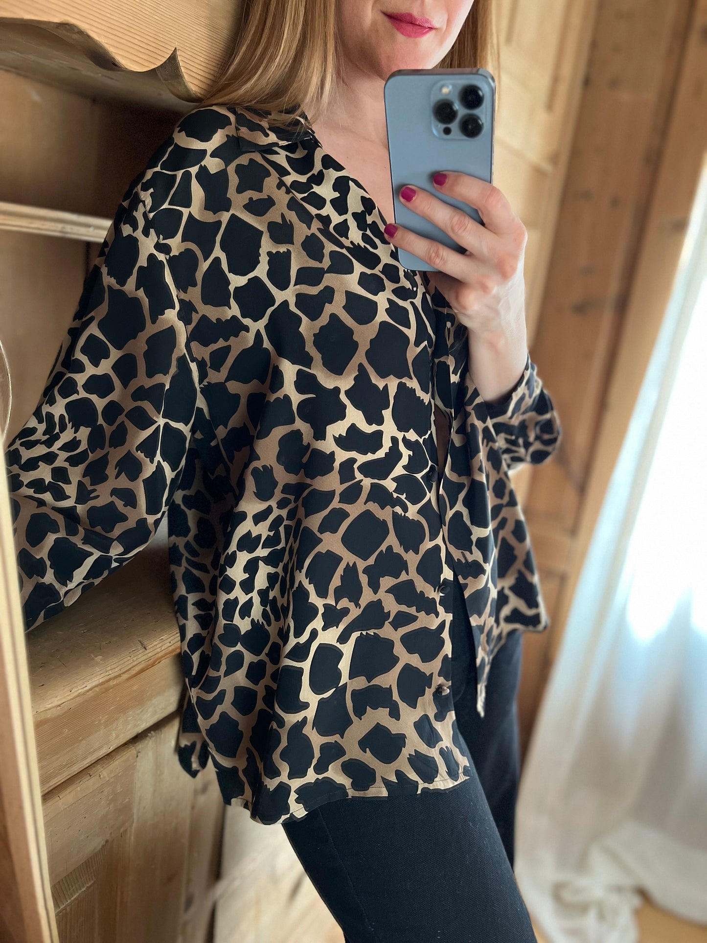 Silk Leopard Print Shirt