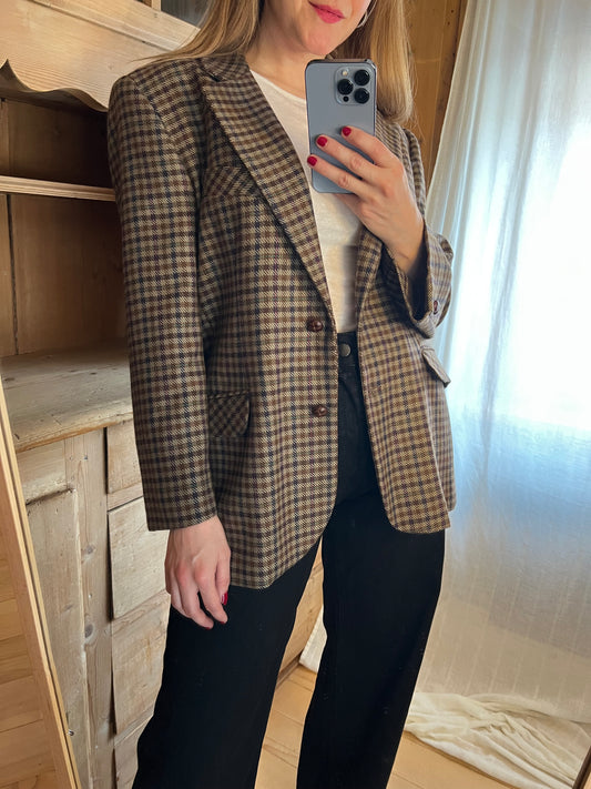 Brown Checkered Blazer
