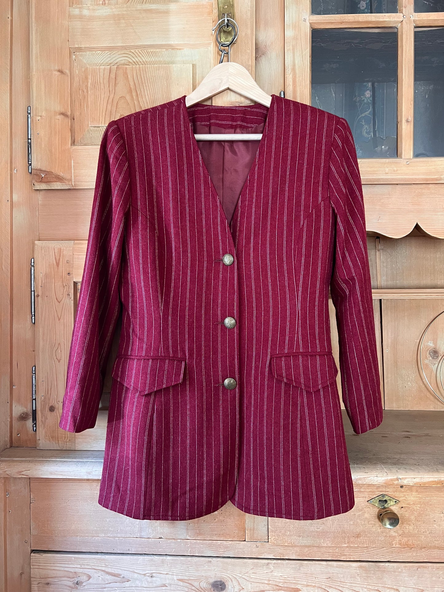 Vtg Two Piece Burgundy Set