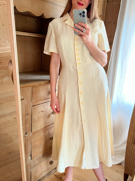 Vtg Linen Dress