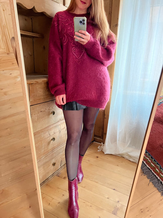 Burgundy Mohair Jumper