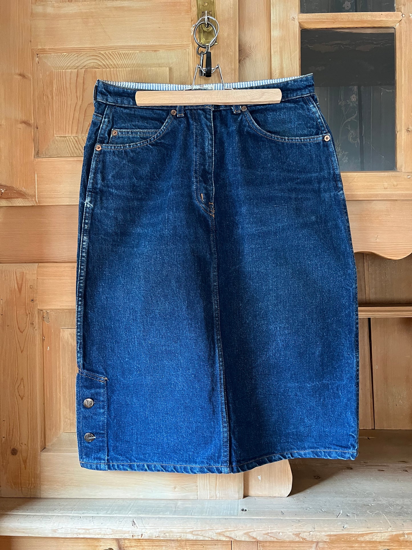 Vtg Valentino Denim Skirt