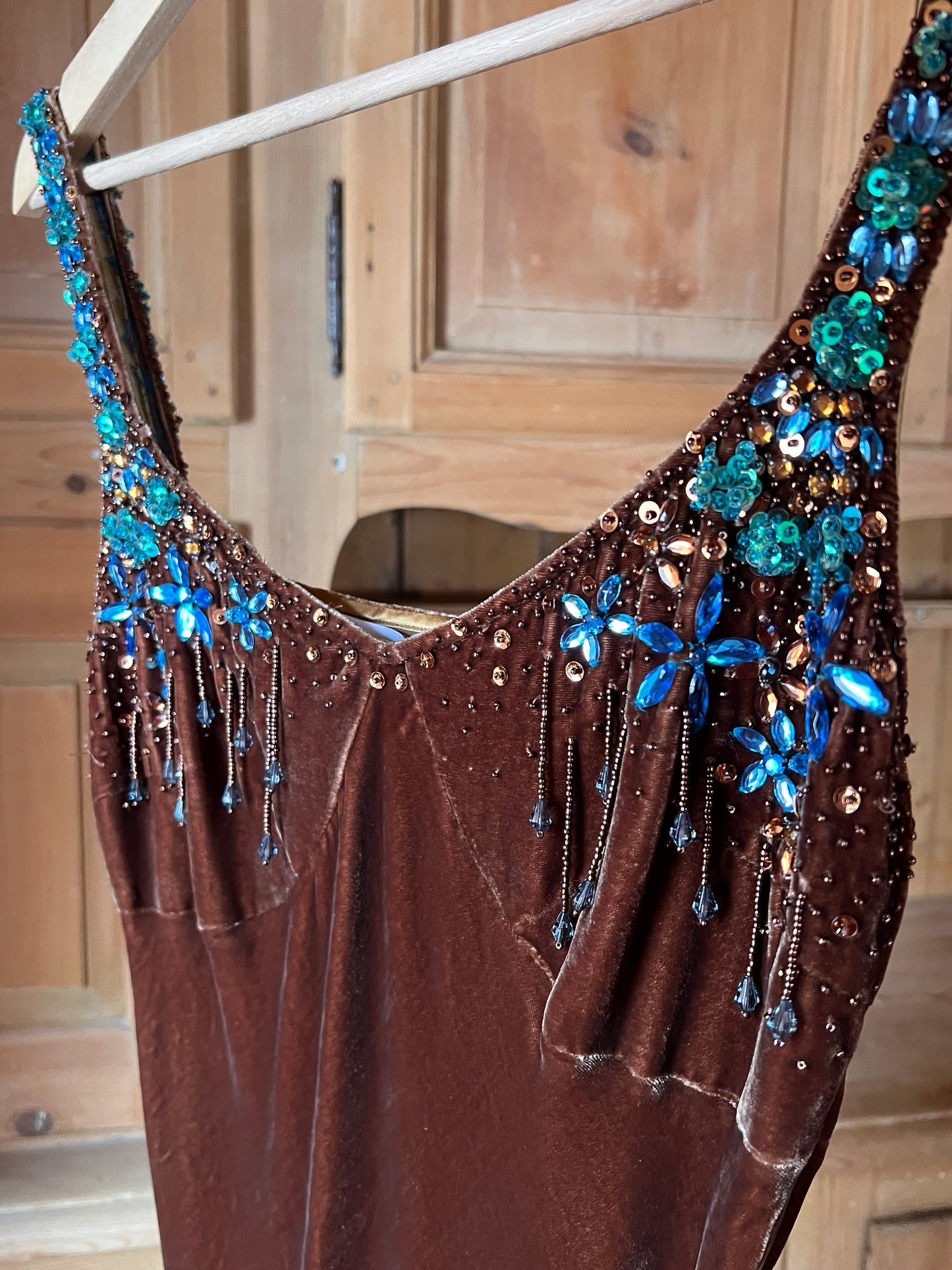 Vintage Velvet Embellished Cocktail Dress