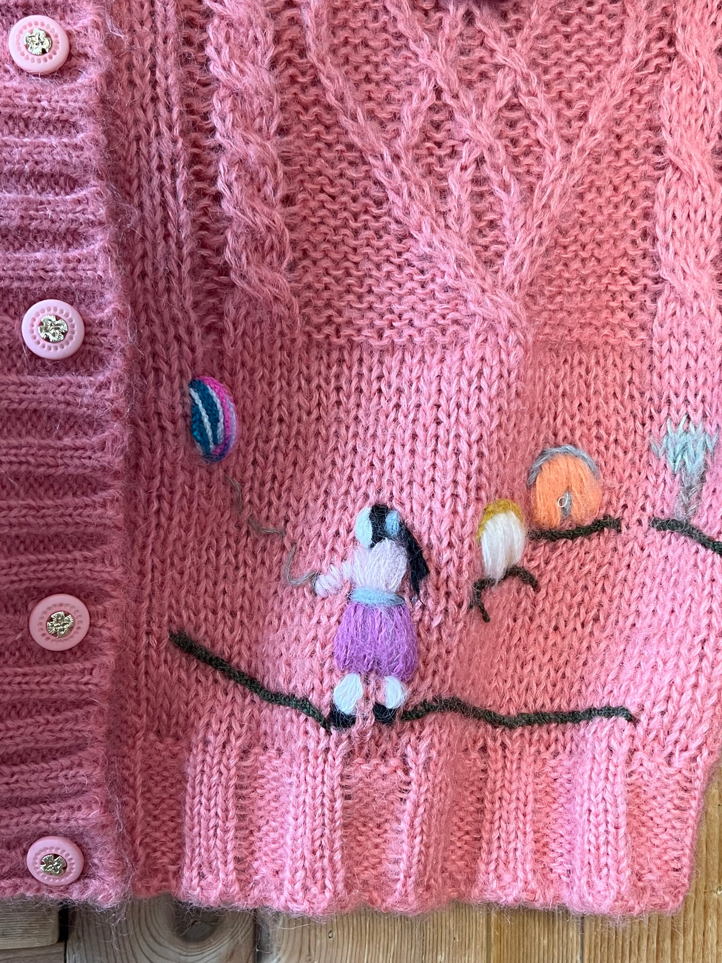 Vtg Pink Cardigan