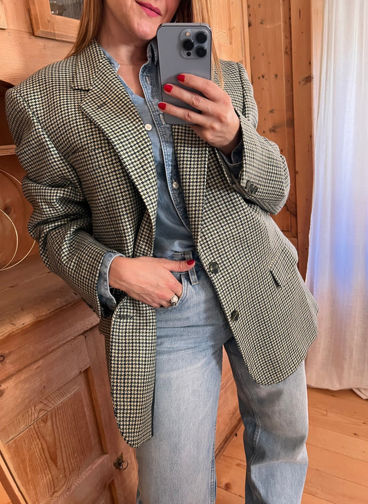 Checkered Wool Blazer