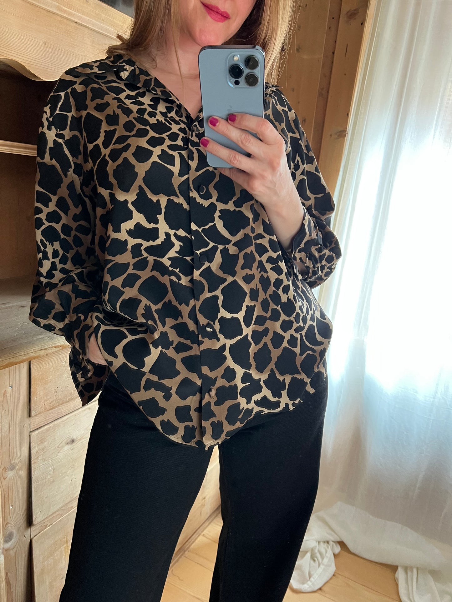 Silk Leopard Print Shirt