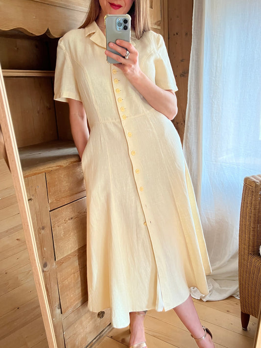 Vtg Linen Dress