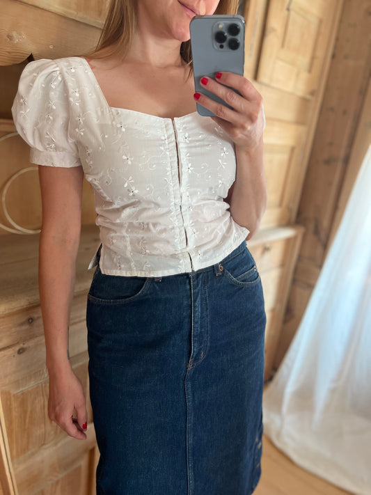 White Embroidered Blouse