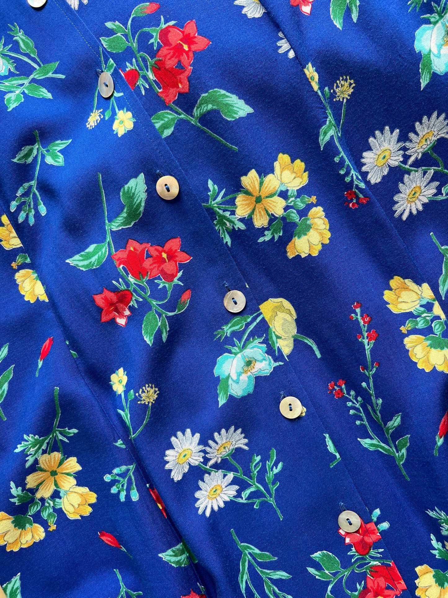 Vtg Blue Floral Dress