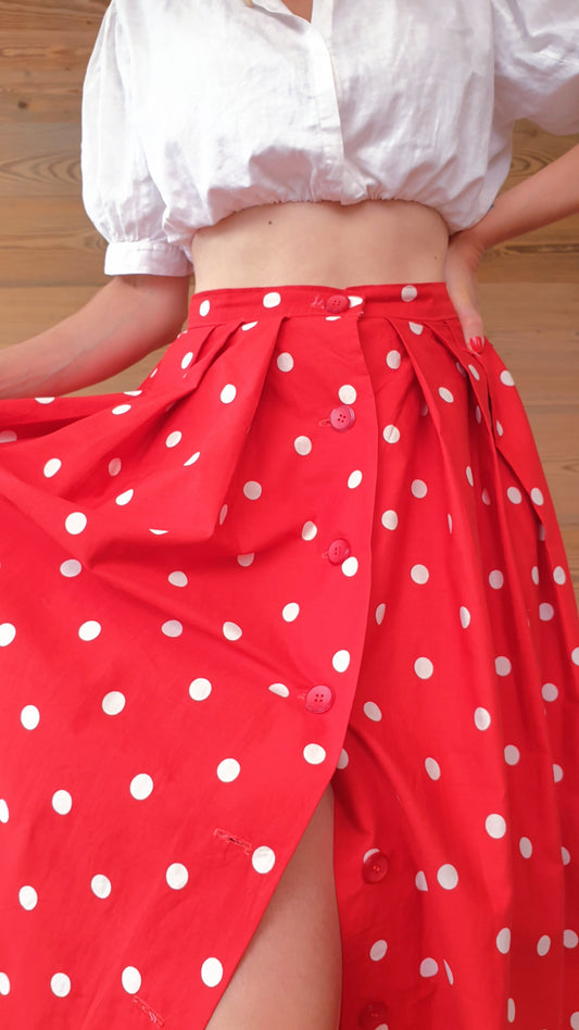 Polka Dots Midi Skirt