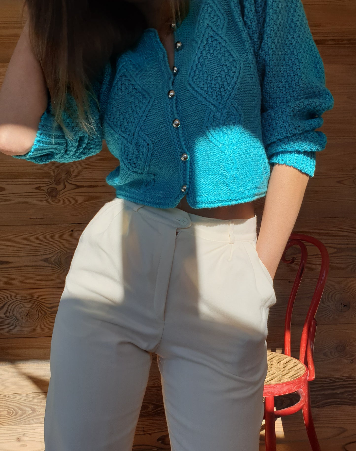 Cropped Knitted Cardigan