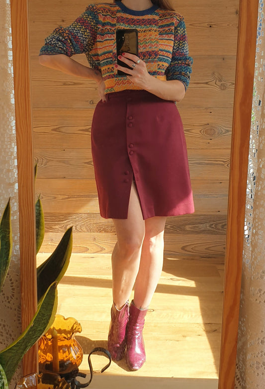 Wine Colour Skirt