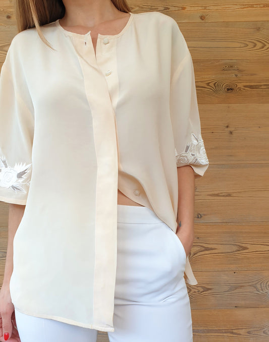 Beige Silk Shirt