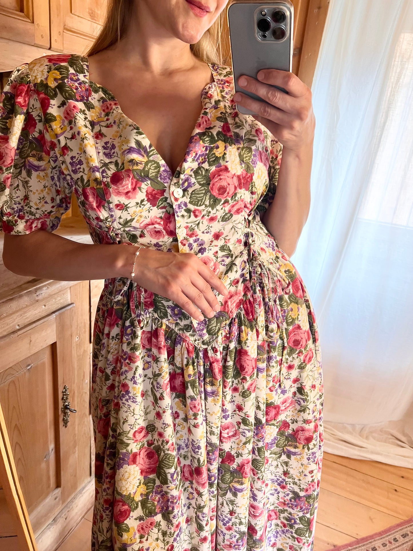 Vtg Floral Dress