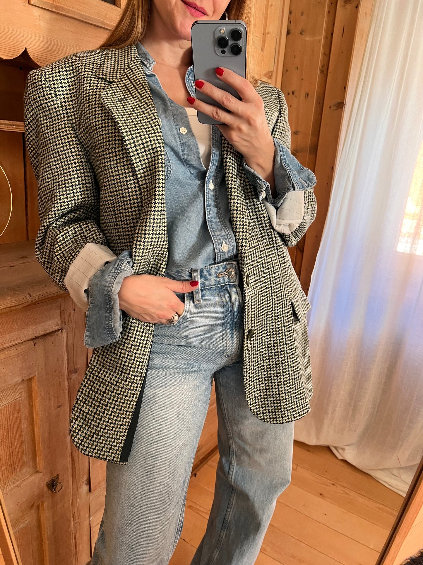 Checkered Wool Blazer