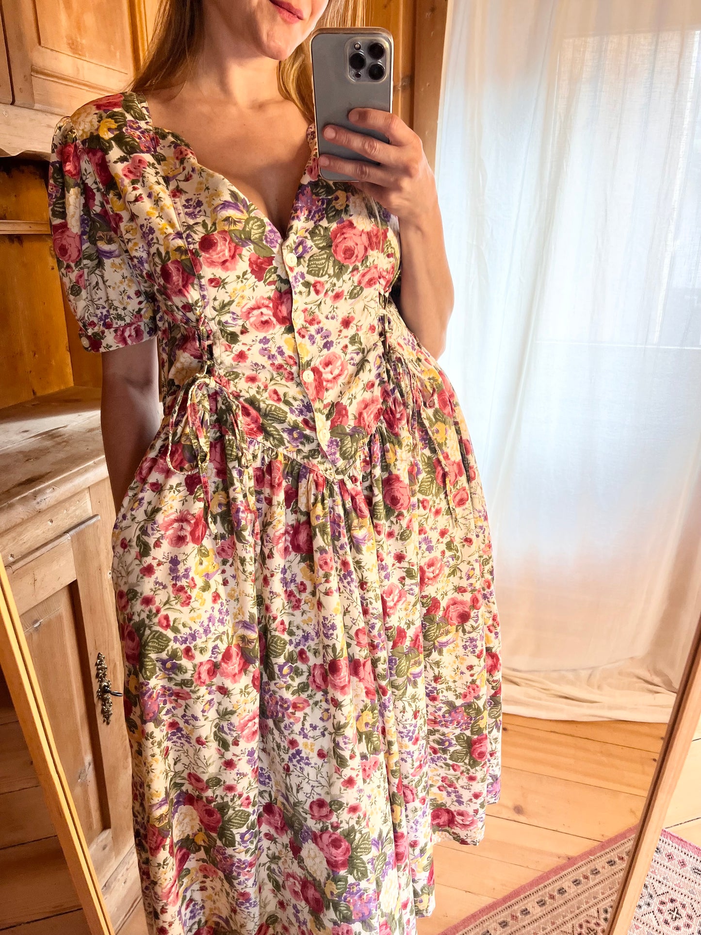 Vtg Floral Dress