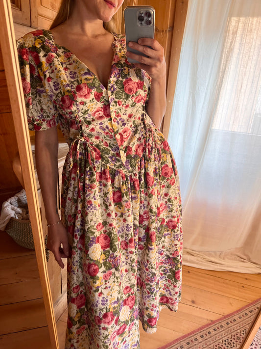 Vtg Floral Dress
