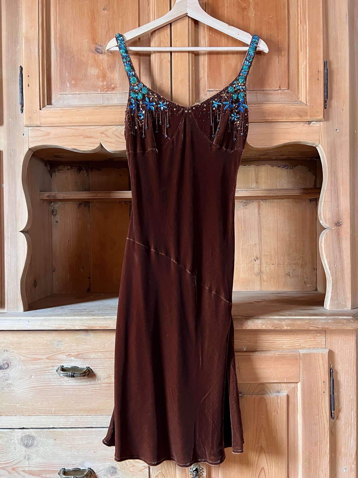Vintage Velvet Embellished Cocktail Dress