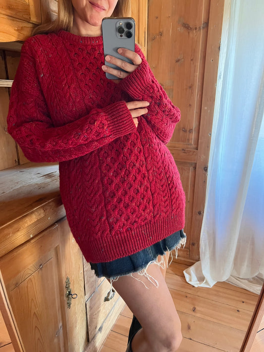 Beautiful Carraig Donn Aran Wool Jumper
