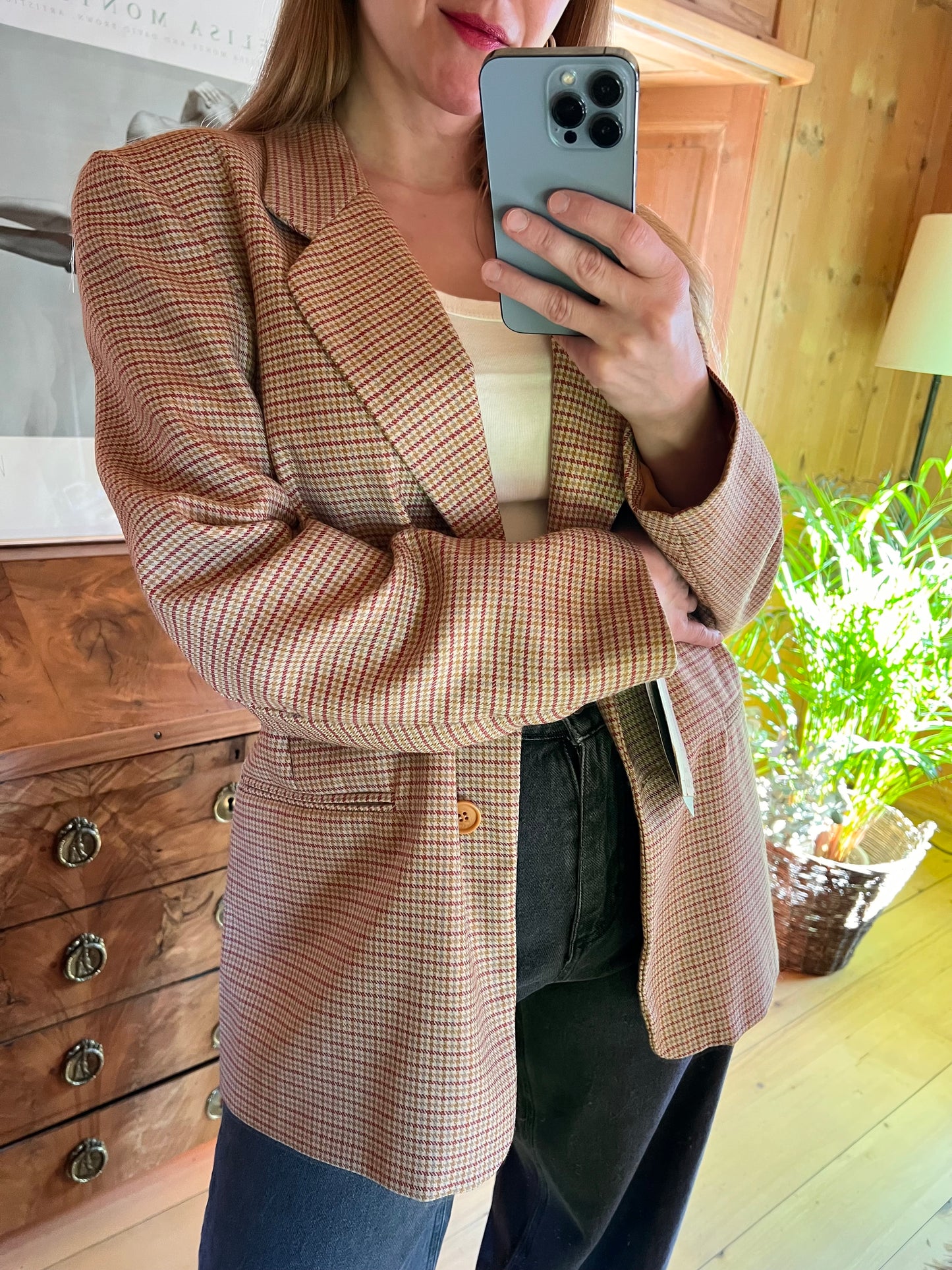 Checkered Wool Blazer