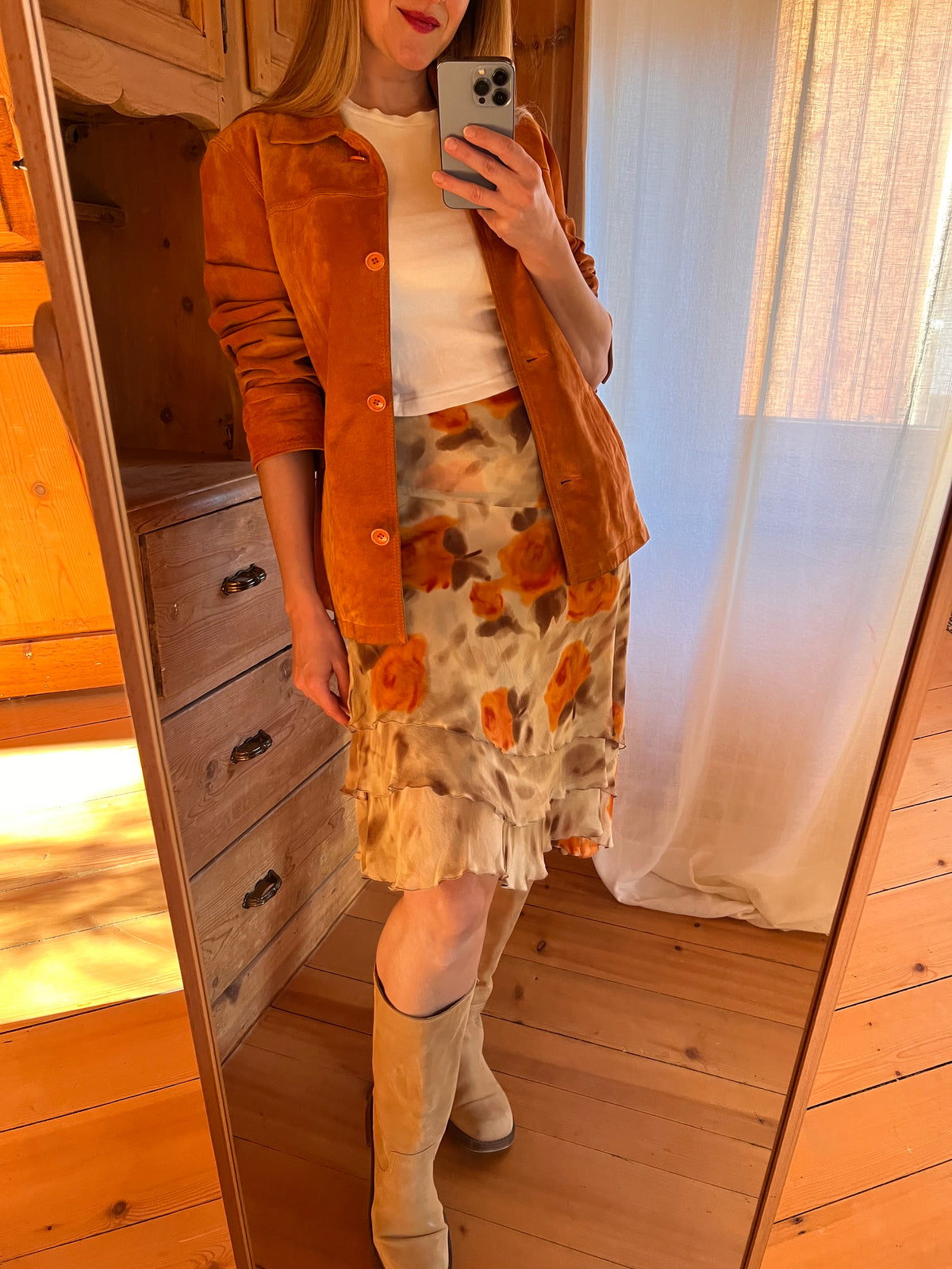Asymmetric Silk Skirt