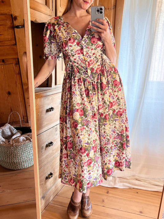 Vtg Floral Dress