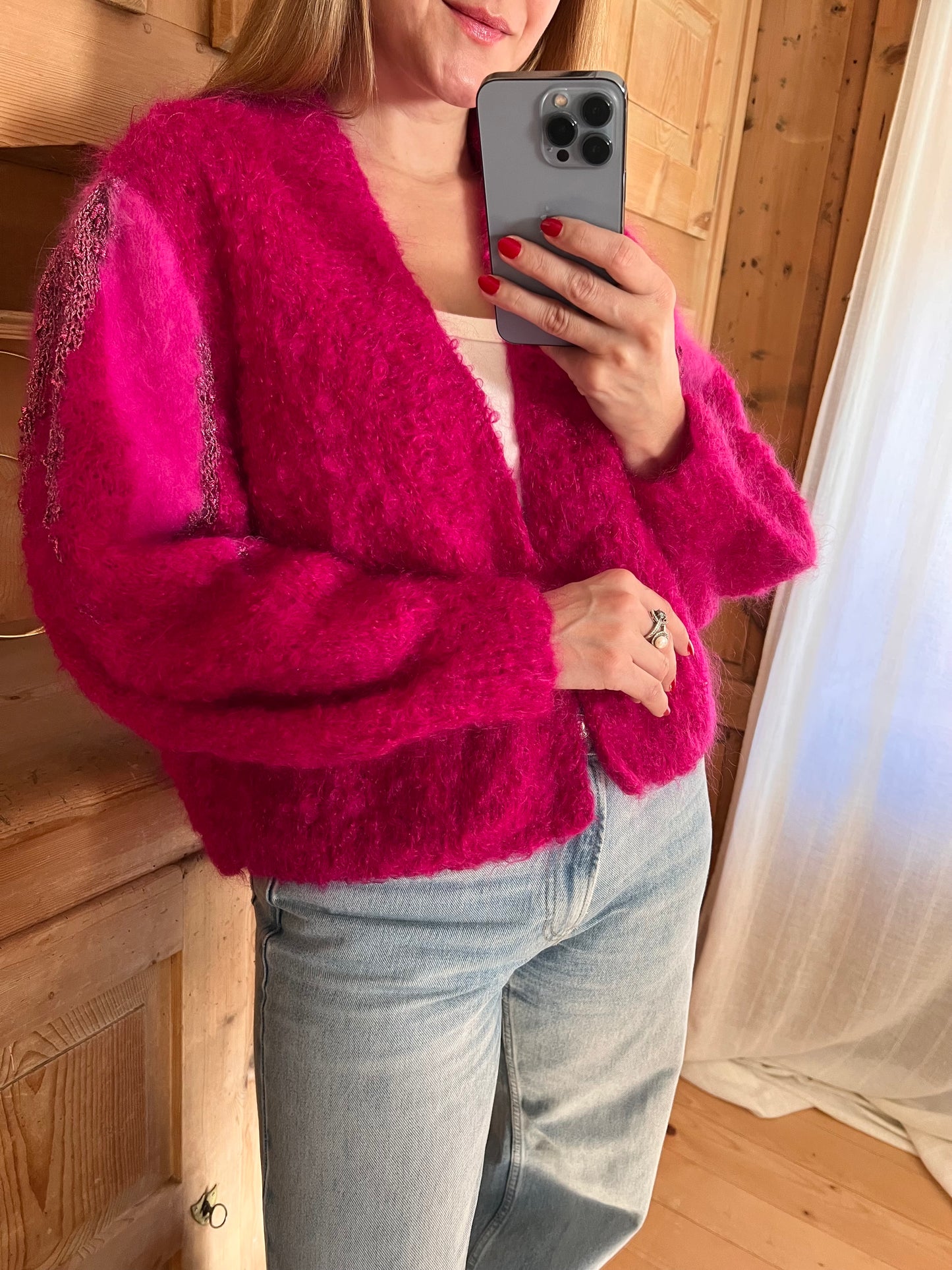Vtg Pink Cardigan