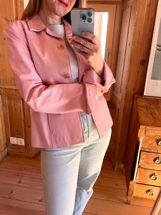 Light Pink Leather Jacket