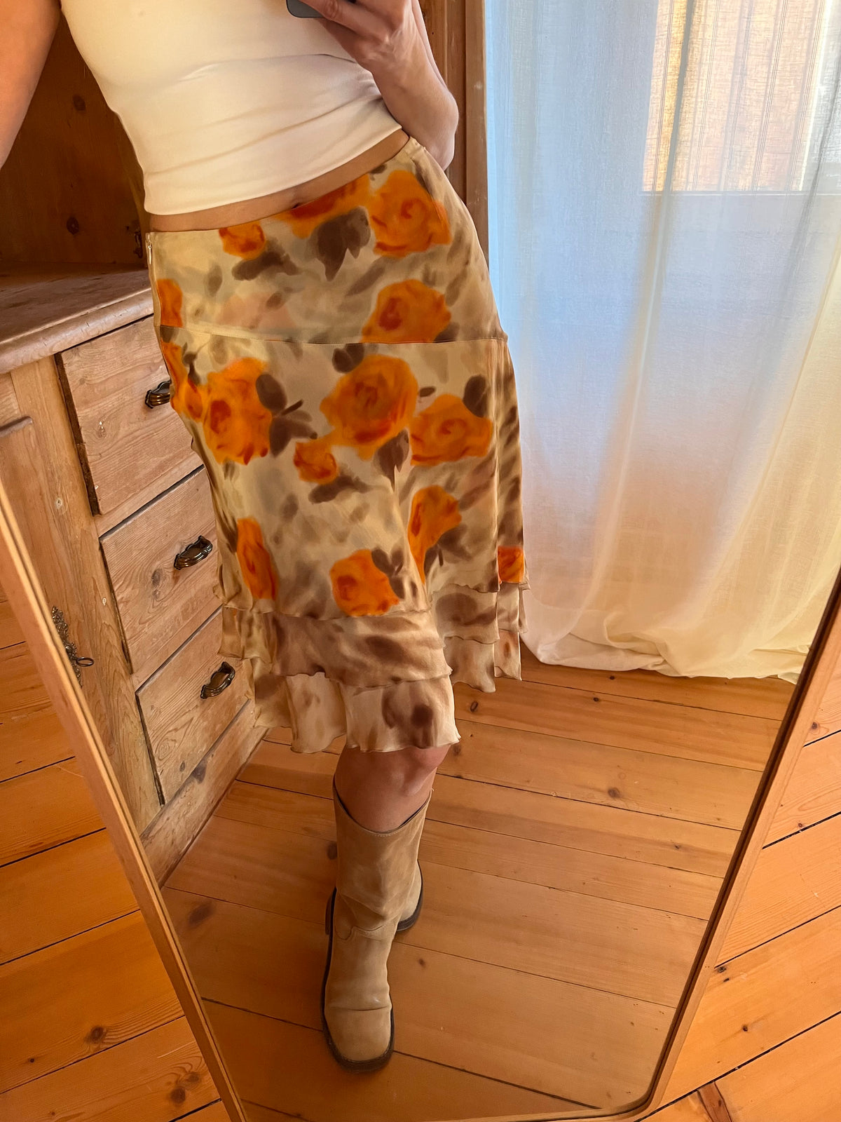 Asymmetric Silk Skirt
