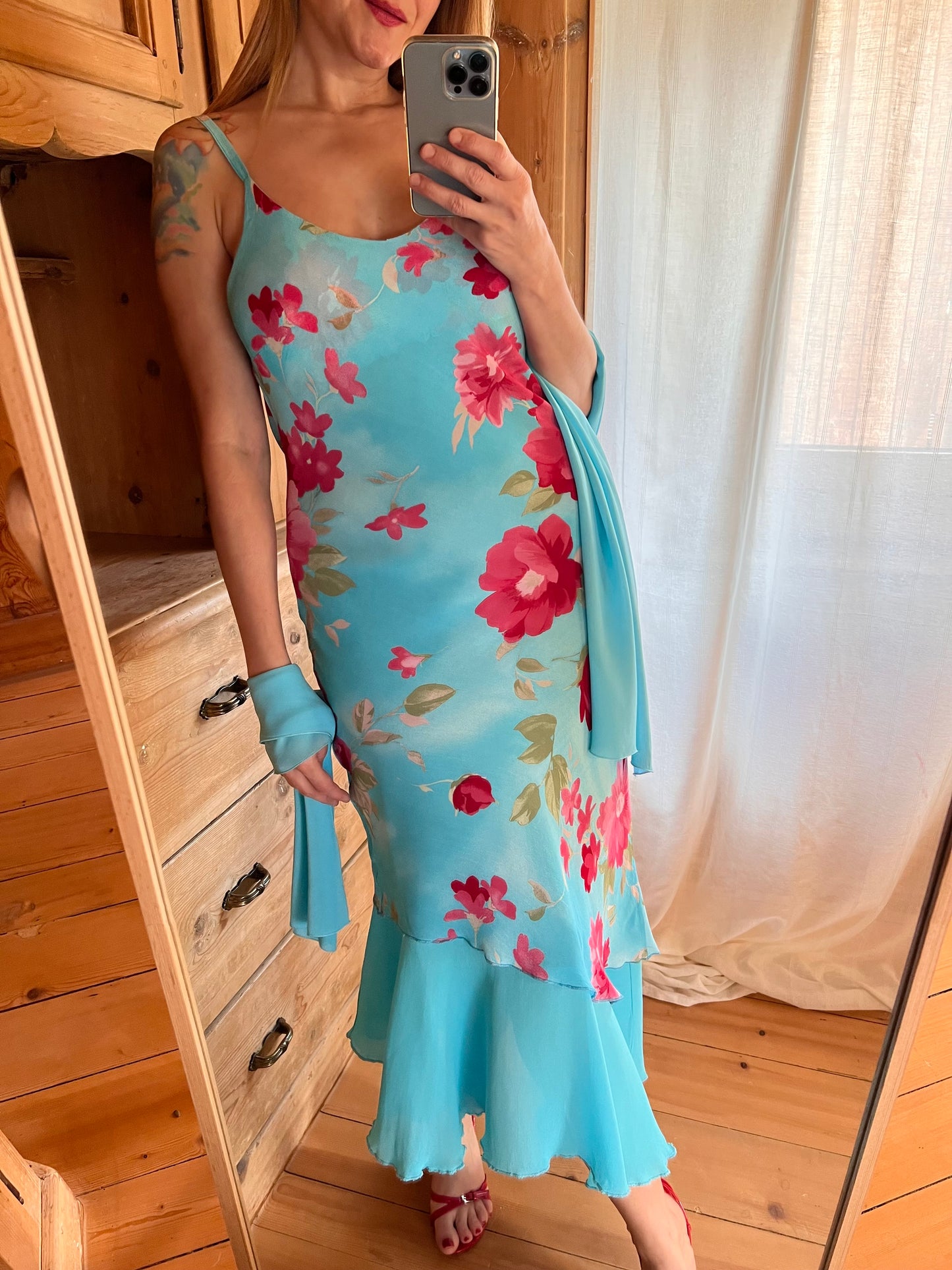 Turquoise Floral Dress