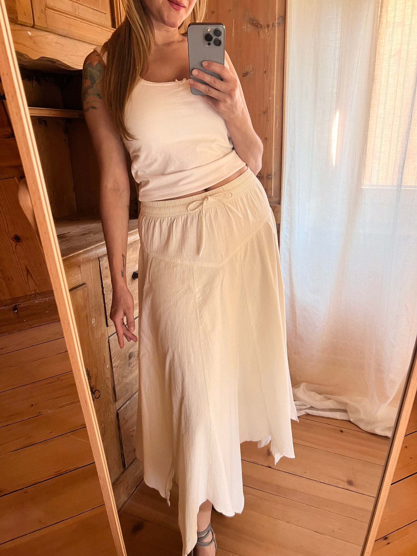 Cotton Asymmetric Skirt