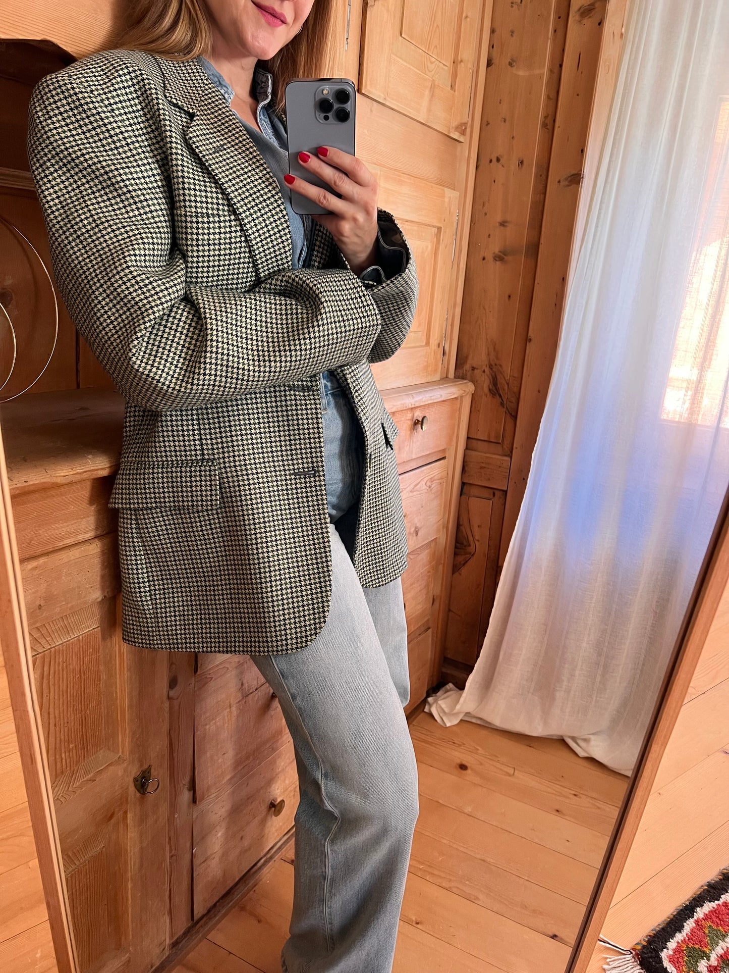 Checkered Wool Blazer