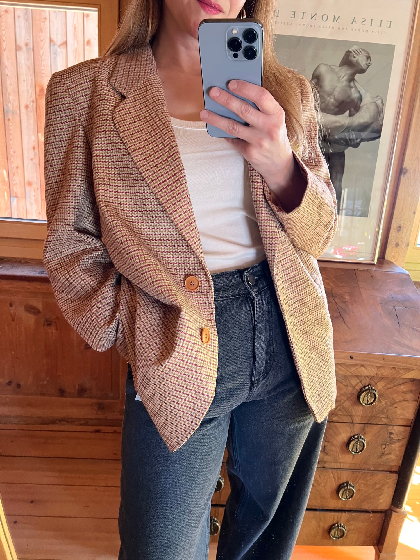 Checkered Wool Blazer