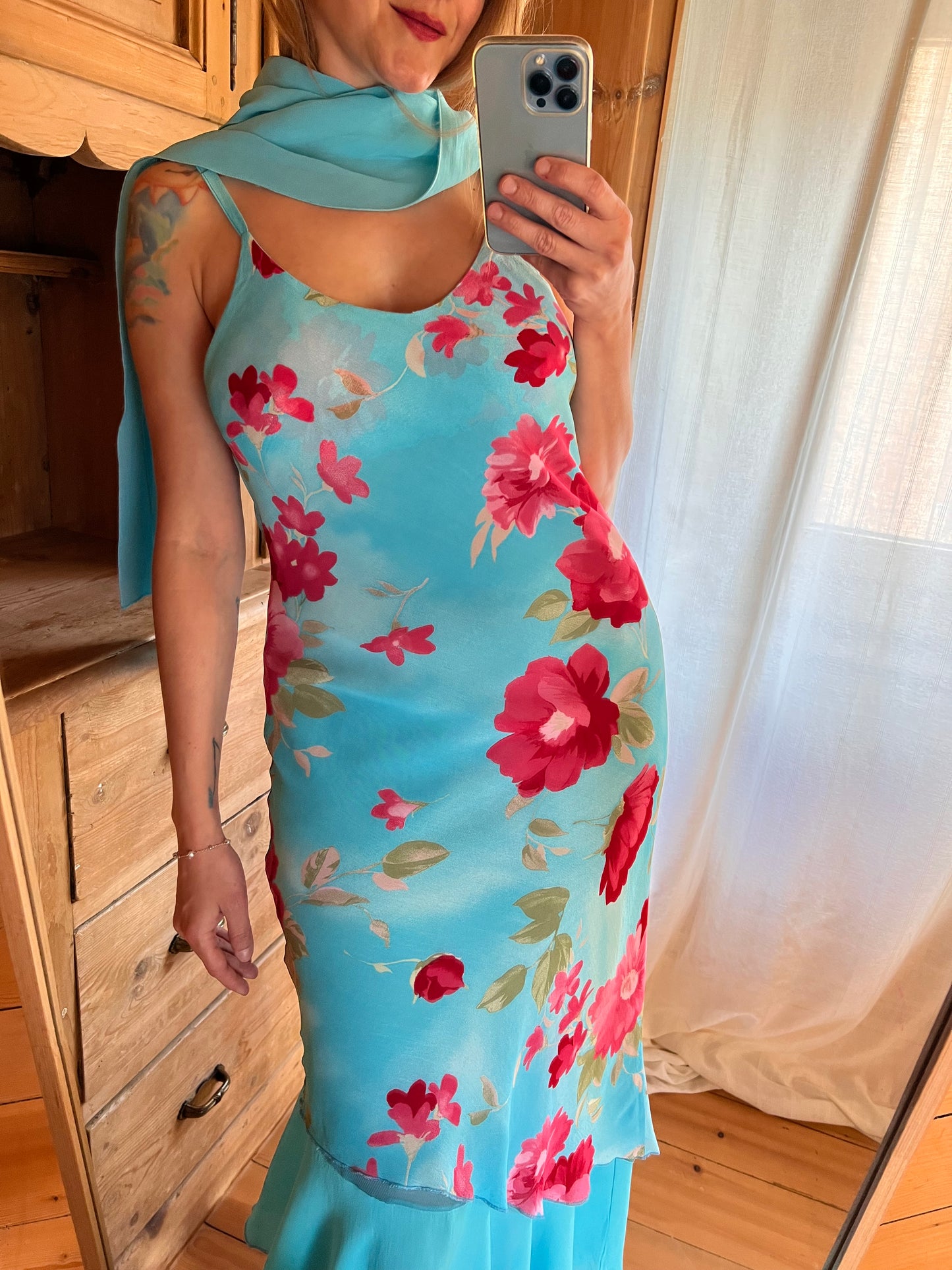 Turquoise Floral Dress