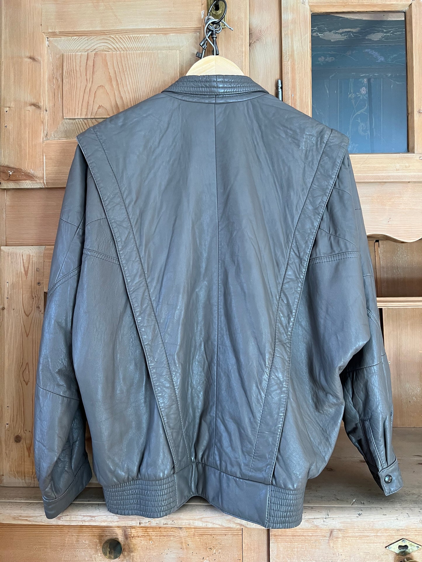 Grey Vintage Leather Jacket