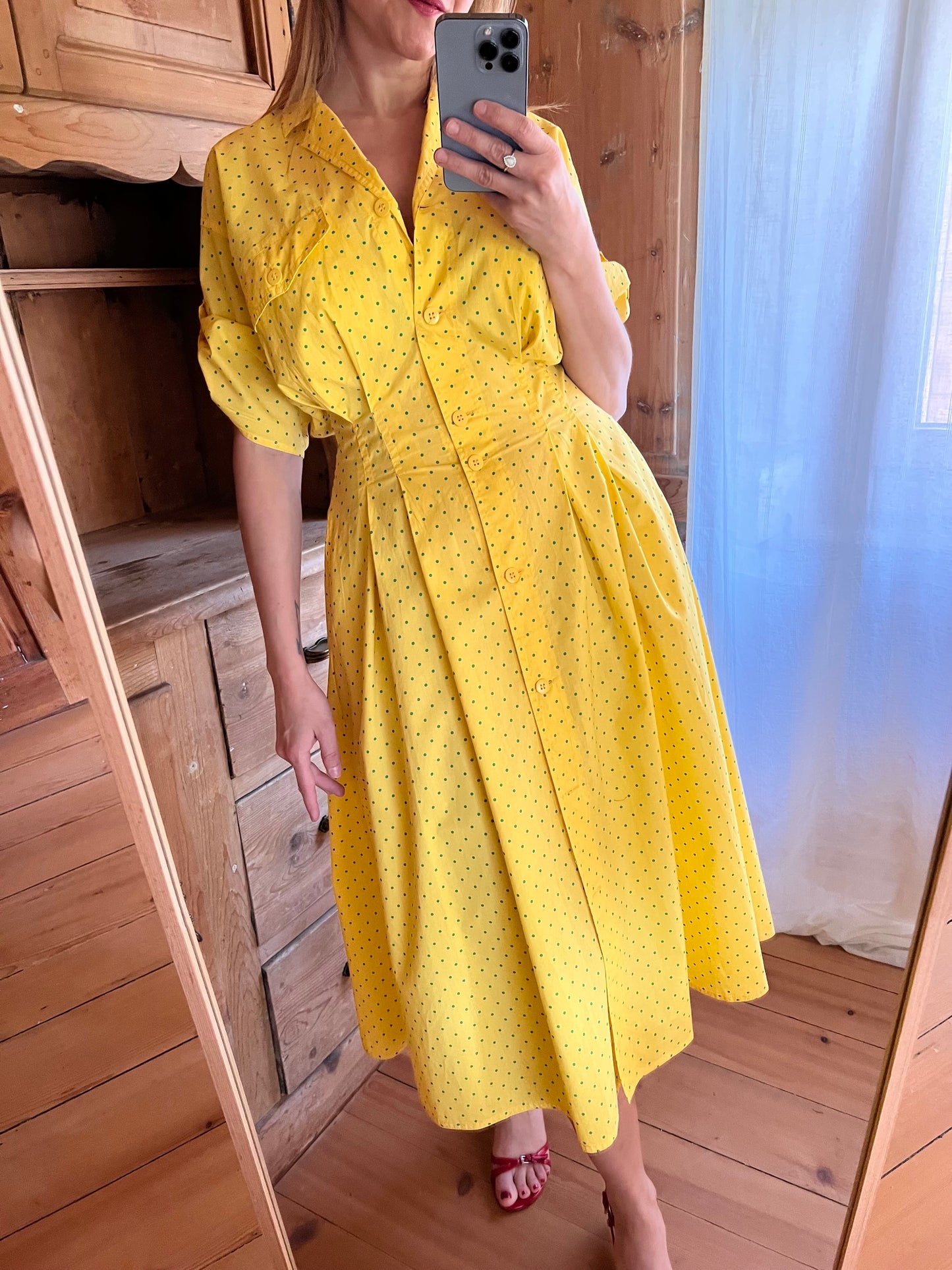 Vtg Yellow Dress