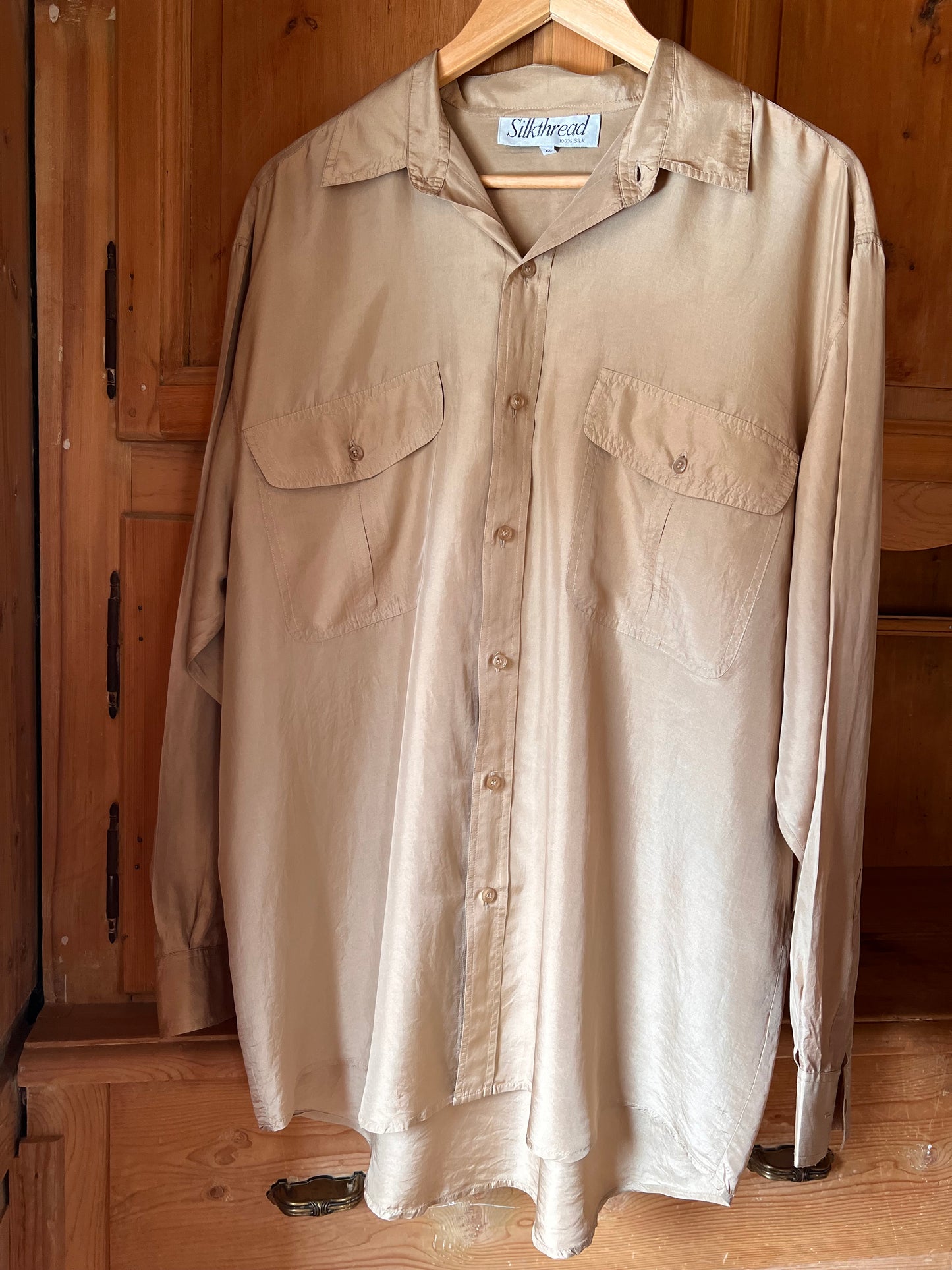 Beige Silk Shirt
