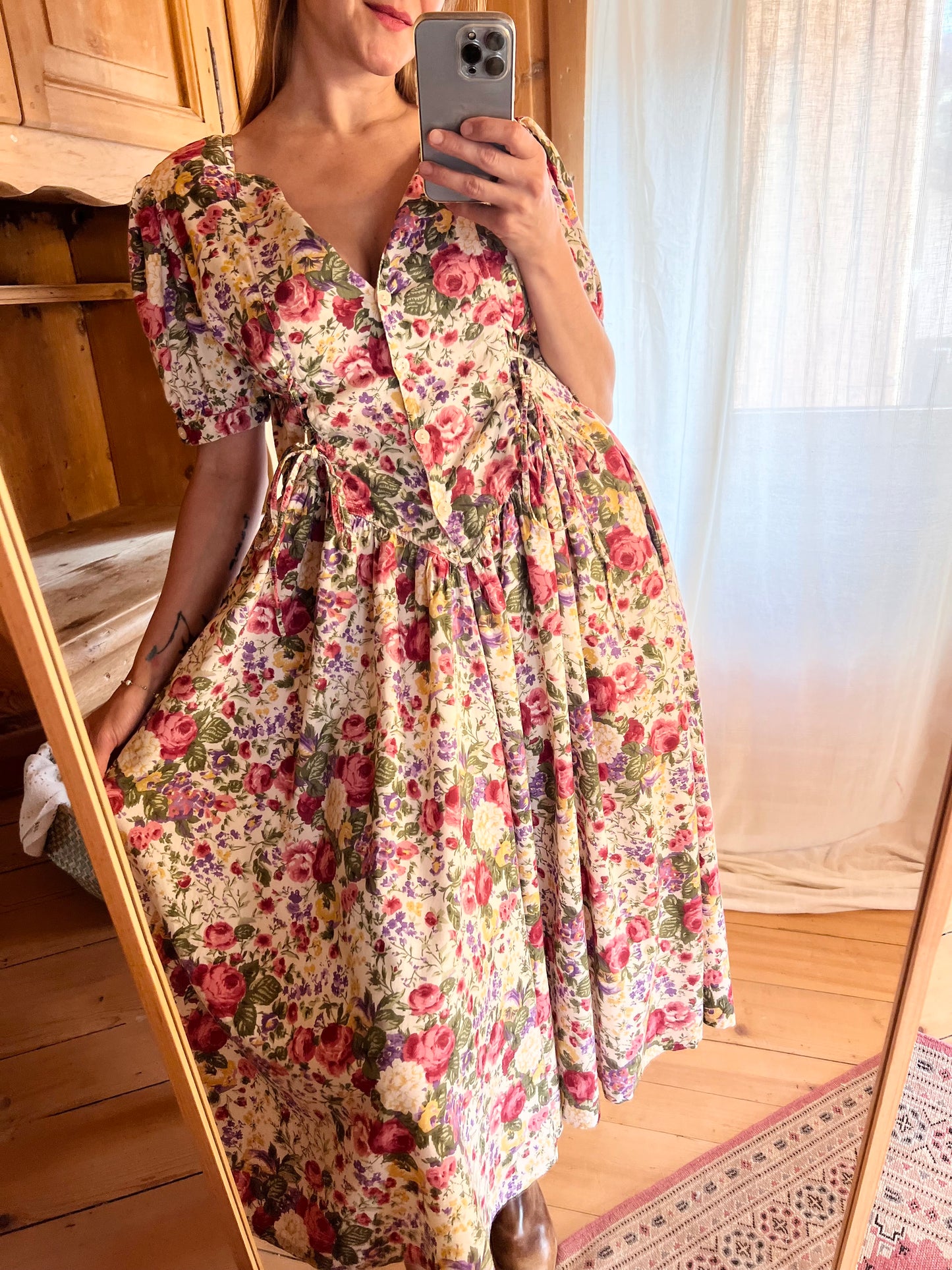 Vtg Floral Dress