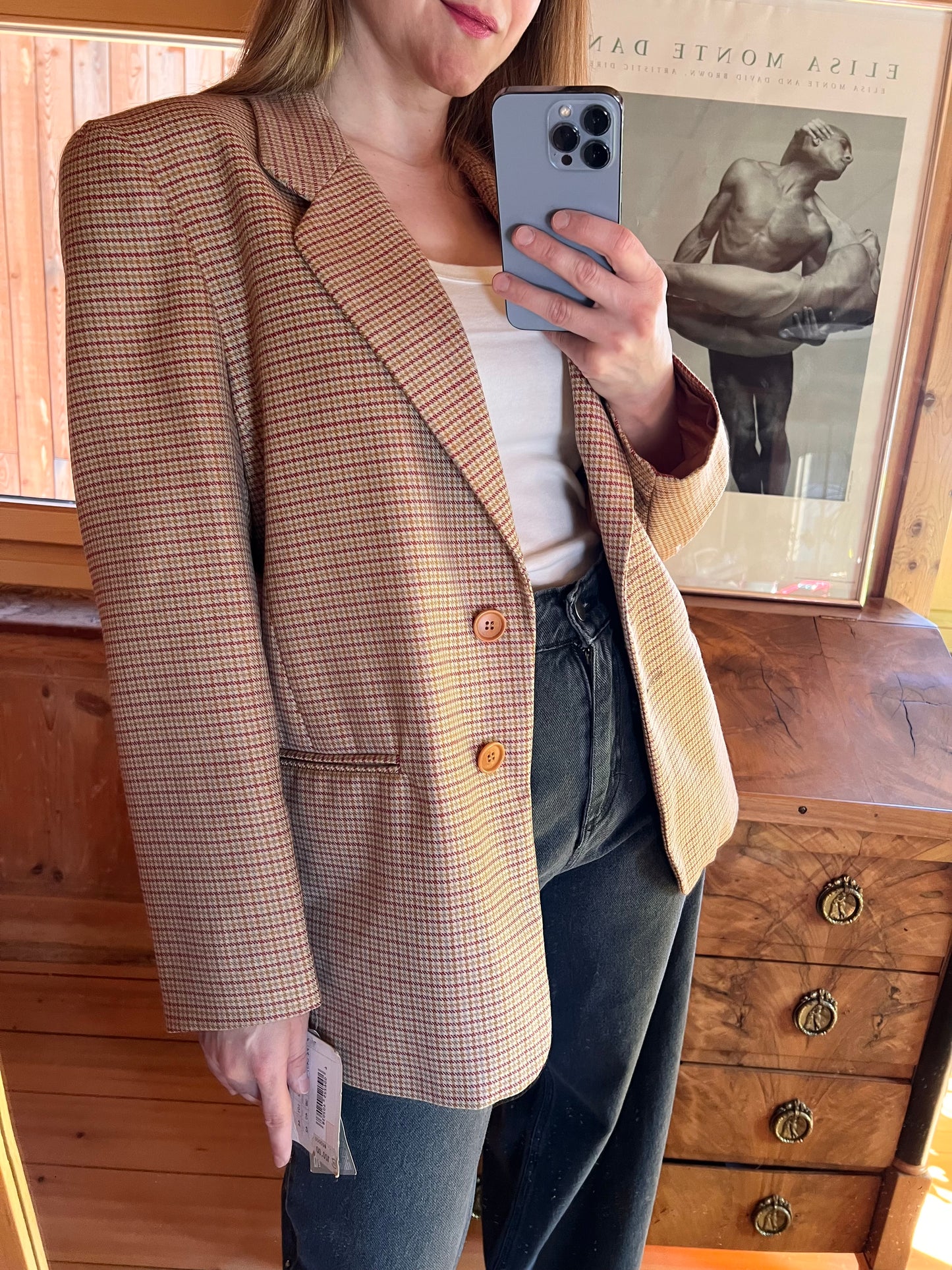 Checkered Wool Blazer