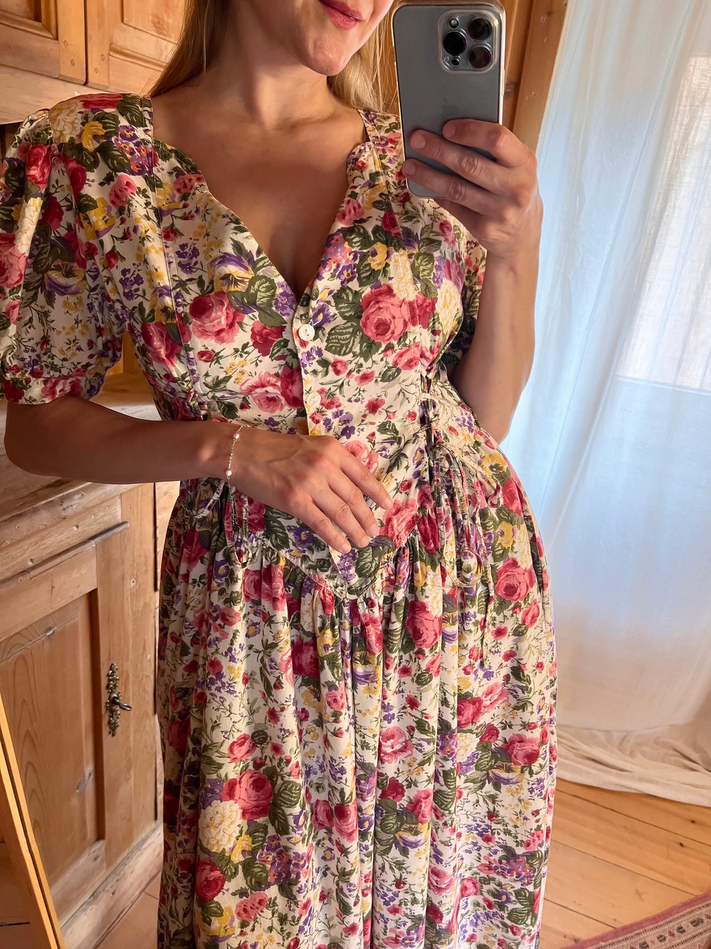 Vtg Floral Dress