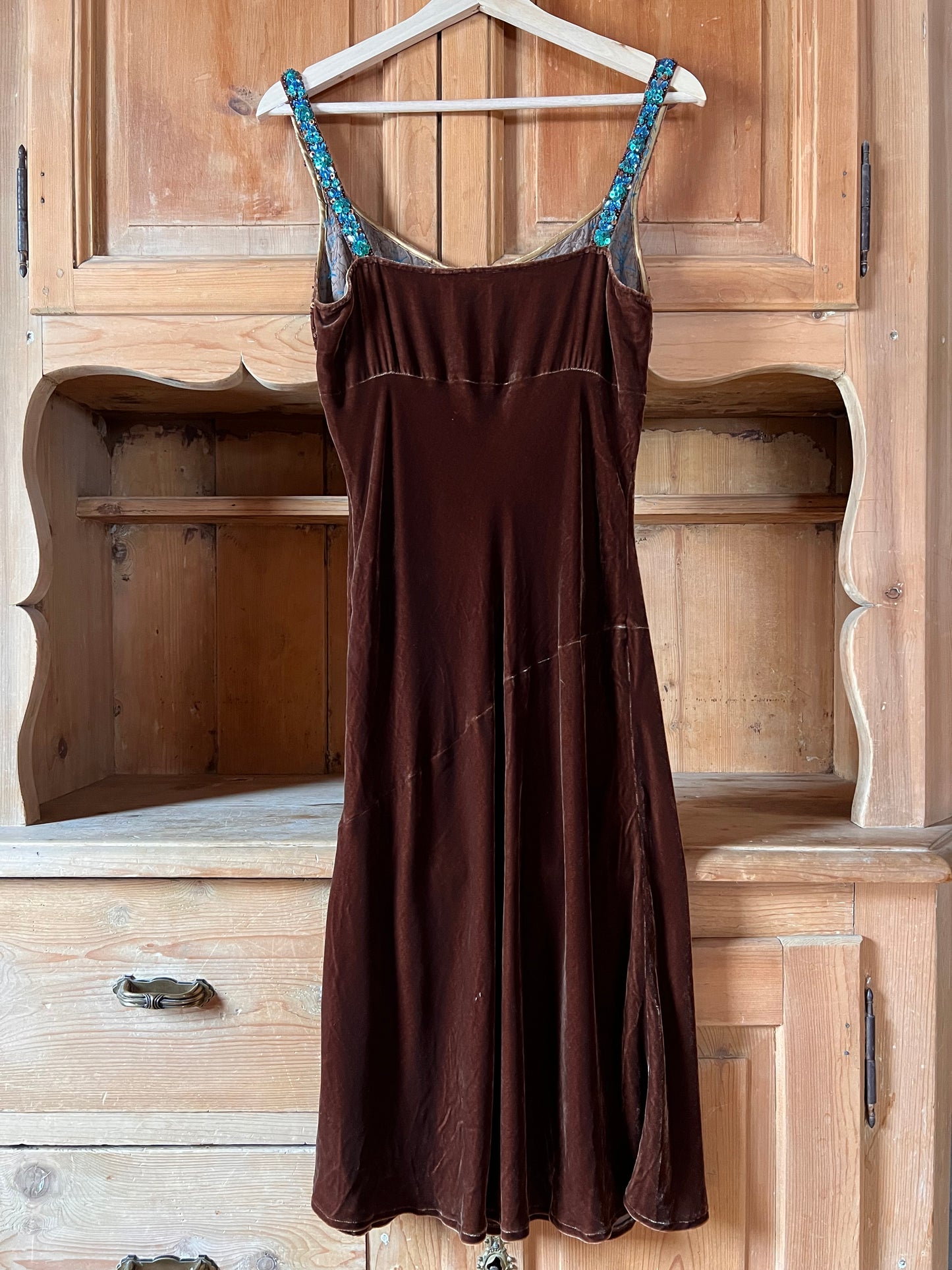 Vintage Velvet Embellished Cocktail Dress