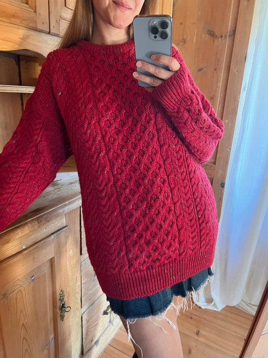Beautiful Carraig Donn Aran Wool Jumper