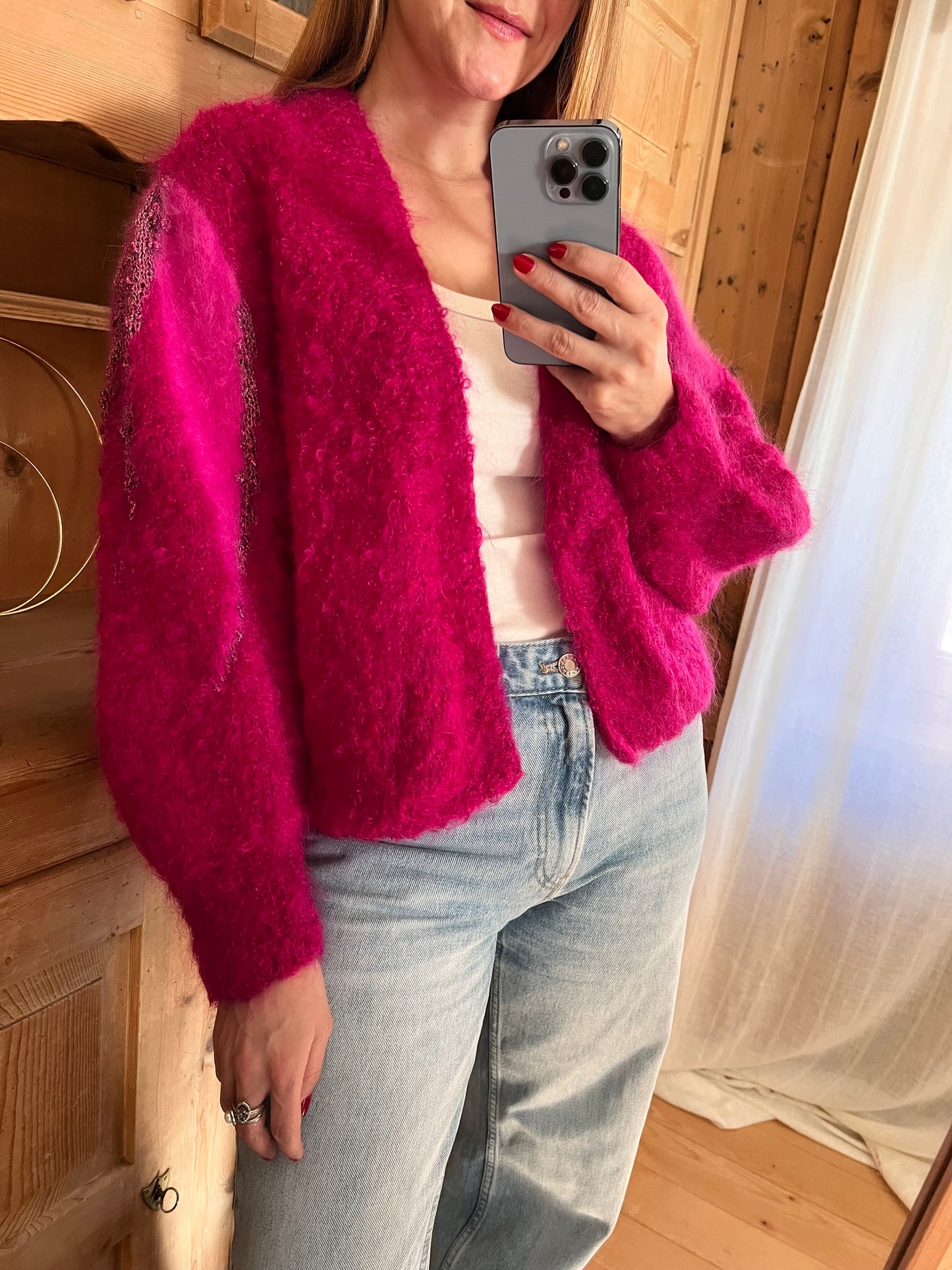 Vtg Pink Cardigan
