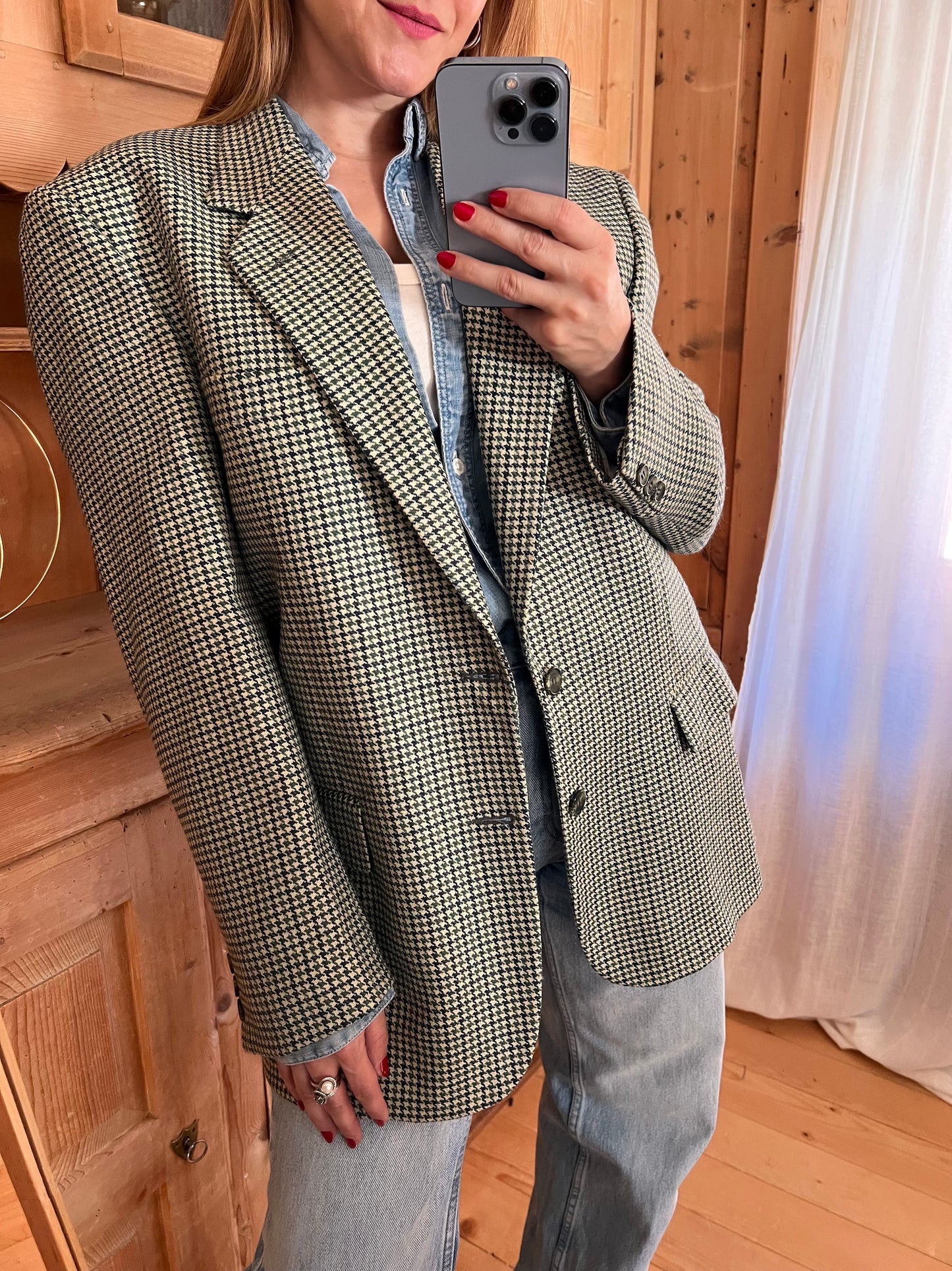 Checkered Wool Blazer