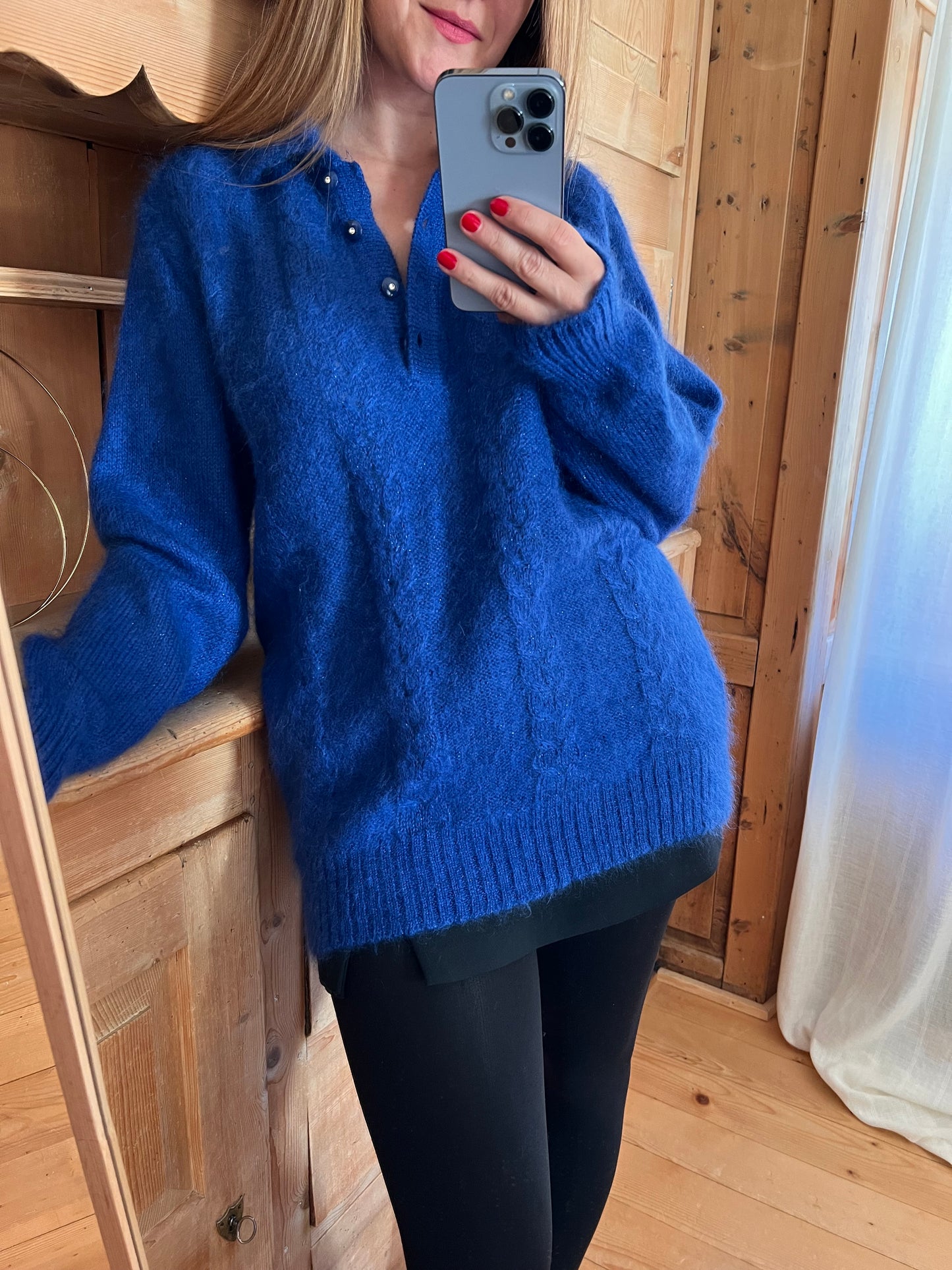 Blue Mohair Knit