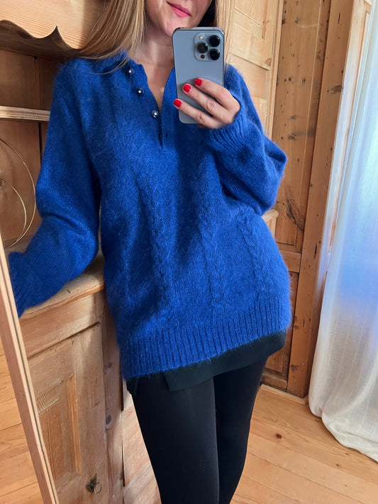 Blue Mohair Knit
